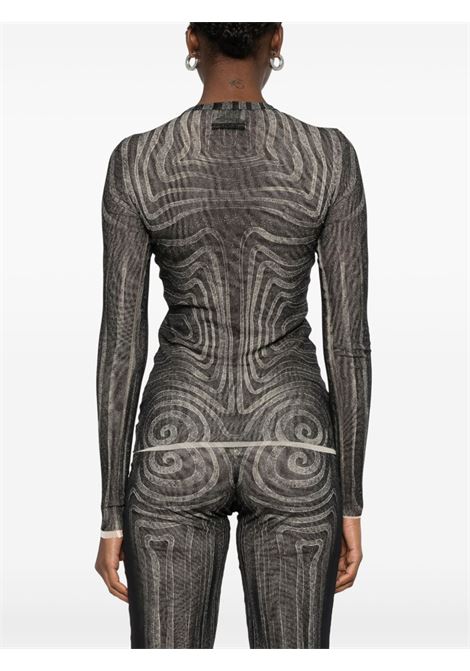 top l/s printed spiral donna nero JEAN PAUL GAULTIER | 25/34-F-TO270-T587000203